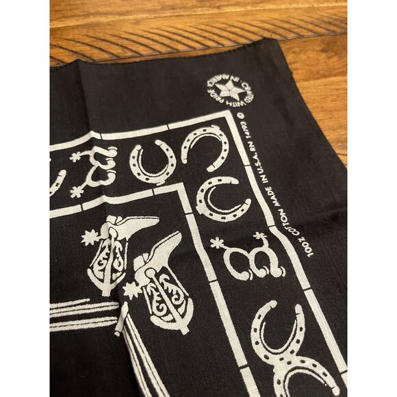 9 Vintage (70s 80s?) Bandannas/Handkerchiefs, Cowboy WESTERN, Oshkosh etc- USA - Picture 14 of 16
